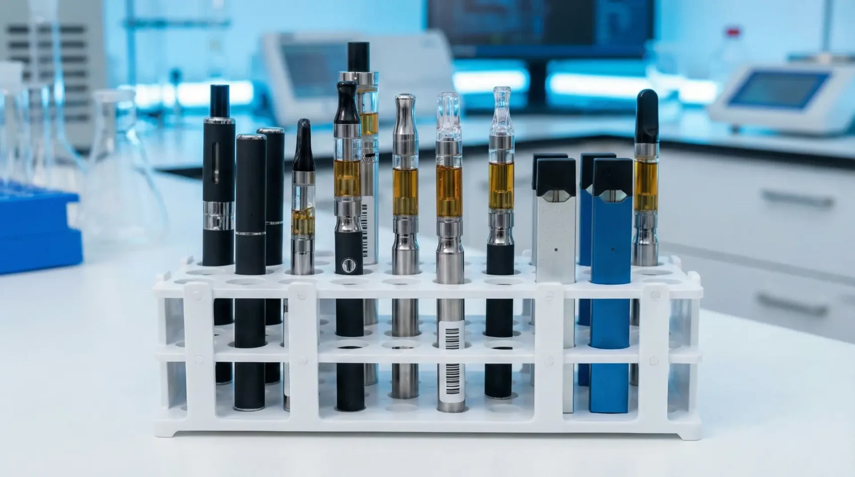 Des cigarettes électroniques en laboratoire